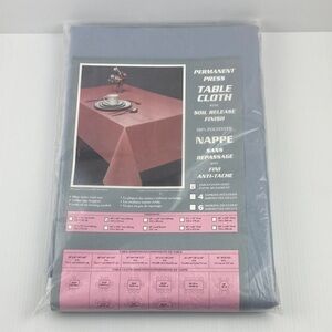 NEW Fabric Tablecloth Blue Gray 60 x 84
